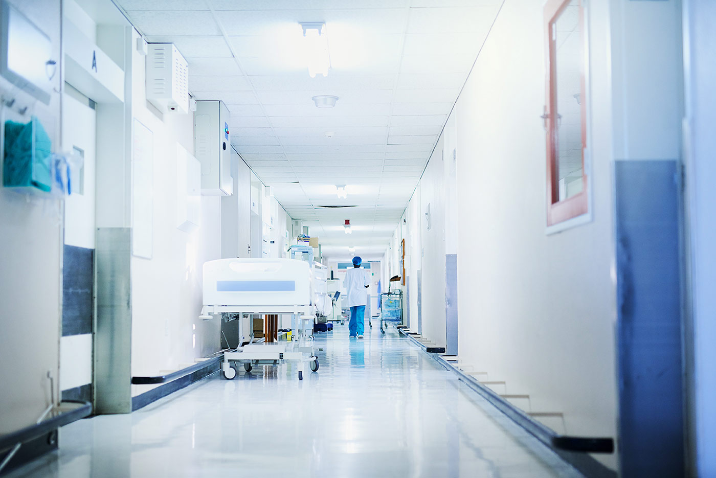 Modern hospital corridor