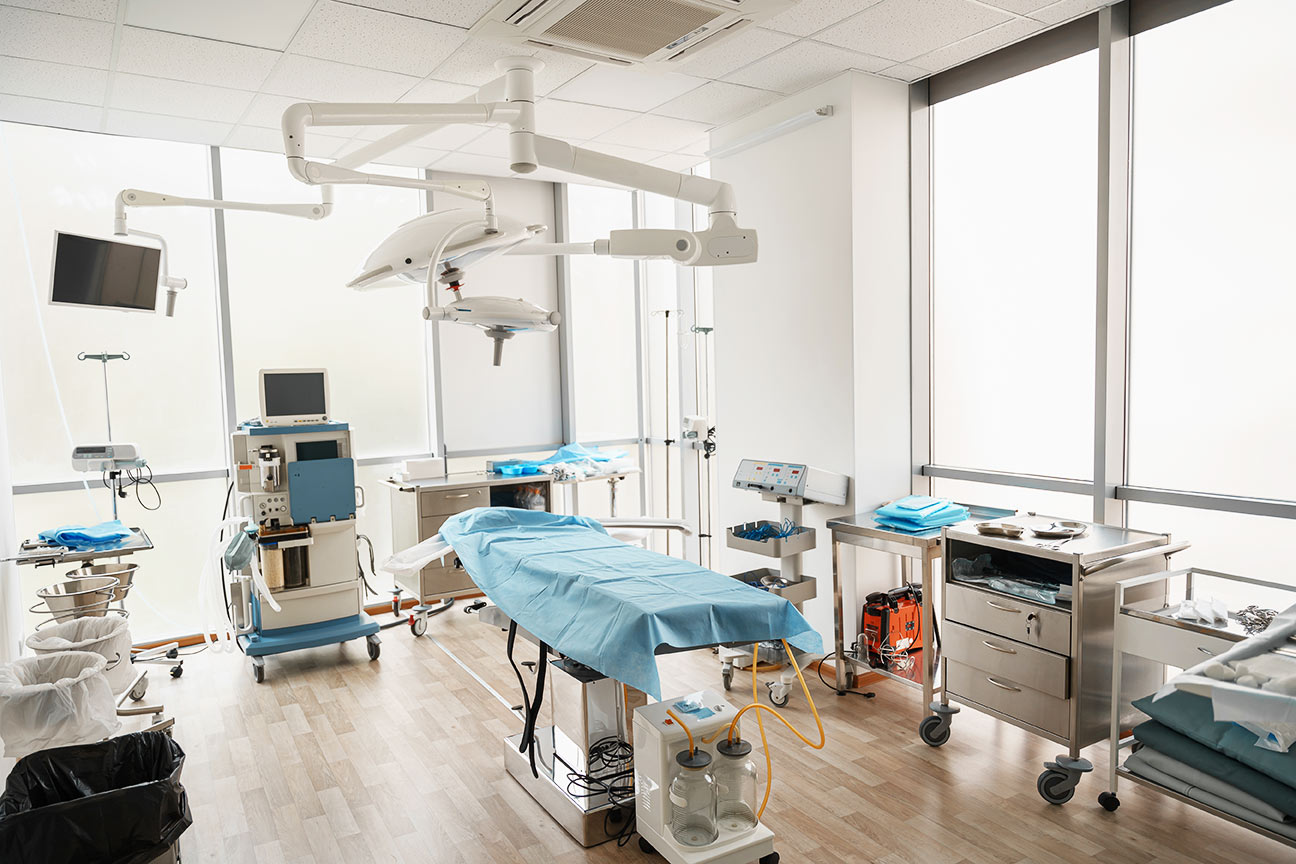 Modern operating theatre and clinical equipment